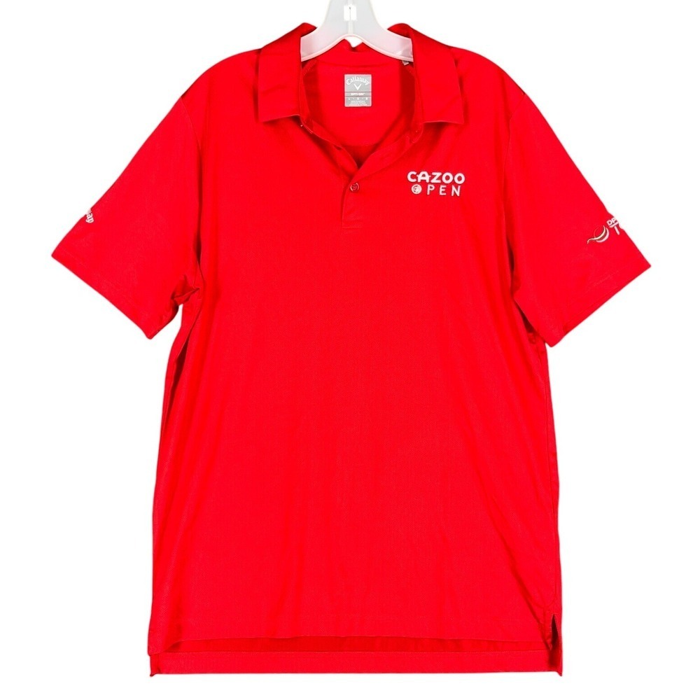 Callaway Polo Shirt Mens L Red Golf Performance Opti Dri‎ Preppy Business Casual